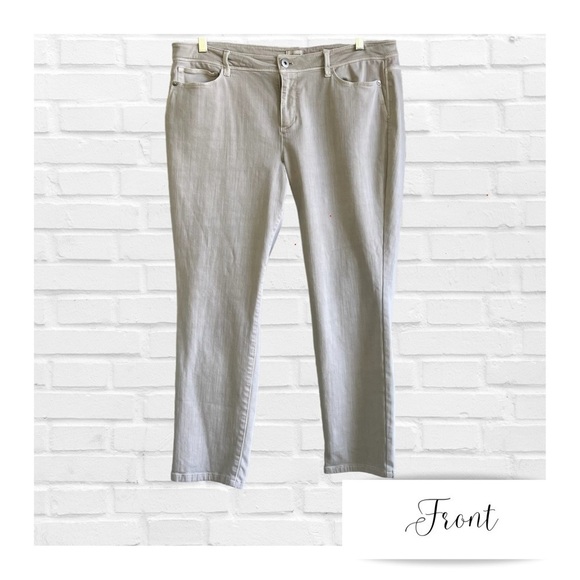 J Jill Denim Authentic Fit Slim Leg Ankle Women’s Size 16P Cream White D… - Picture 2 of 11